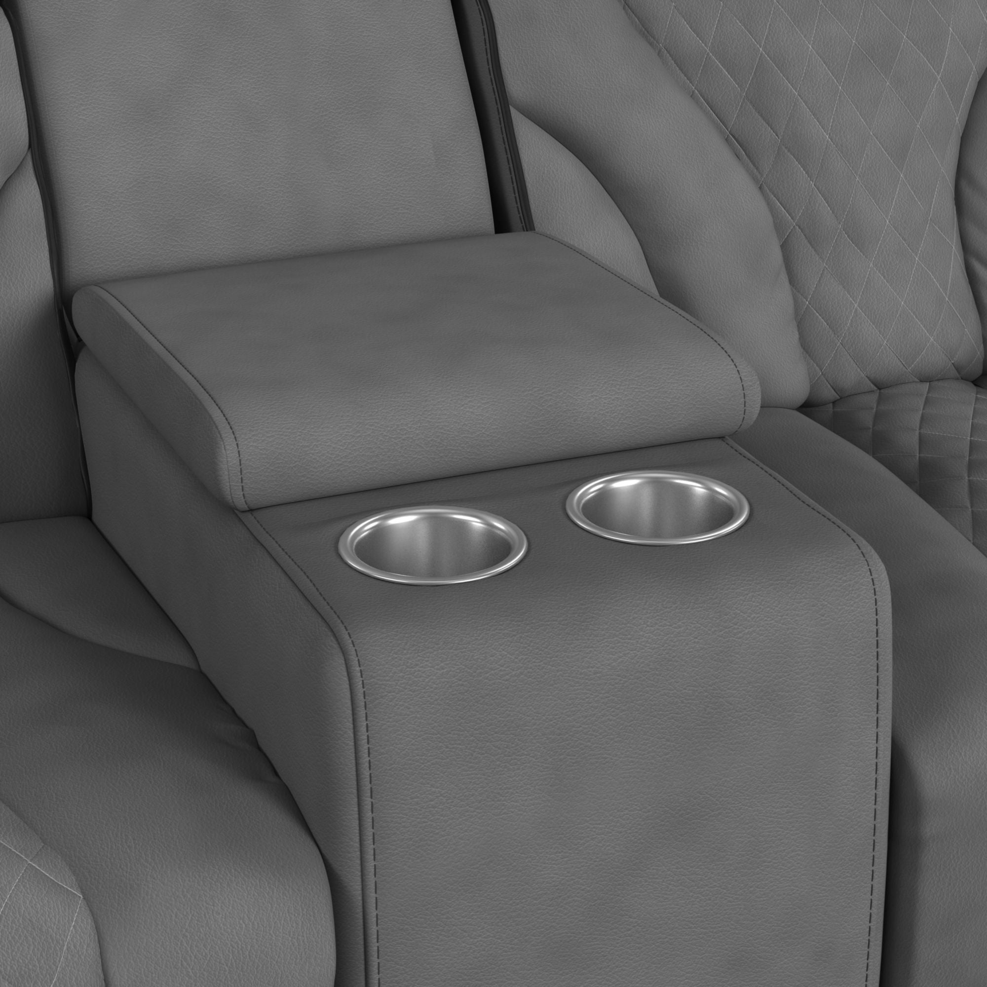 Blitz - Motion Loveseat With Console, And LED