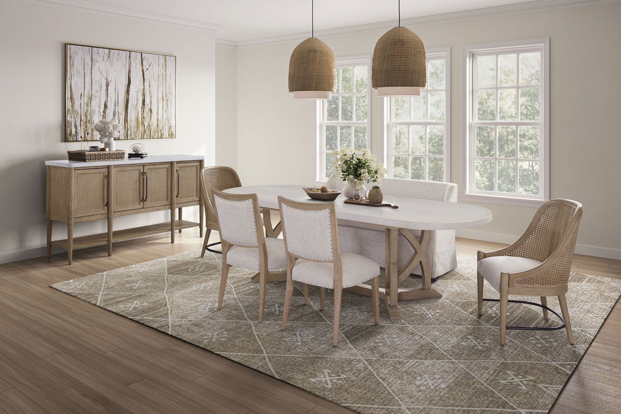 Citrus Heights - Cane Back Host Chair (Set of 2) - Sand