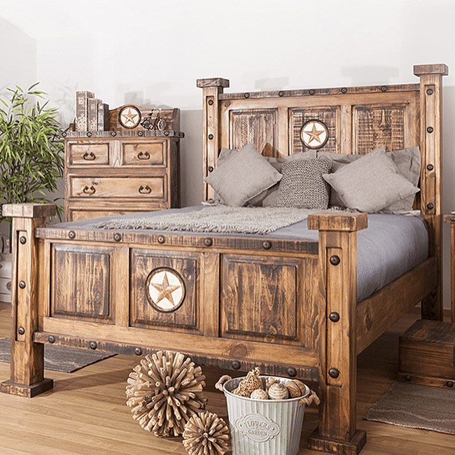 #1 Laredo Oasis Rustic Bedroom Collection with Marble Star by Rustico Sierra