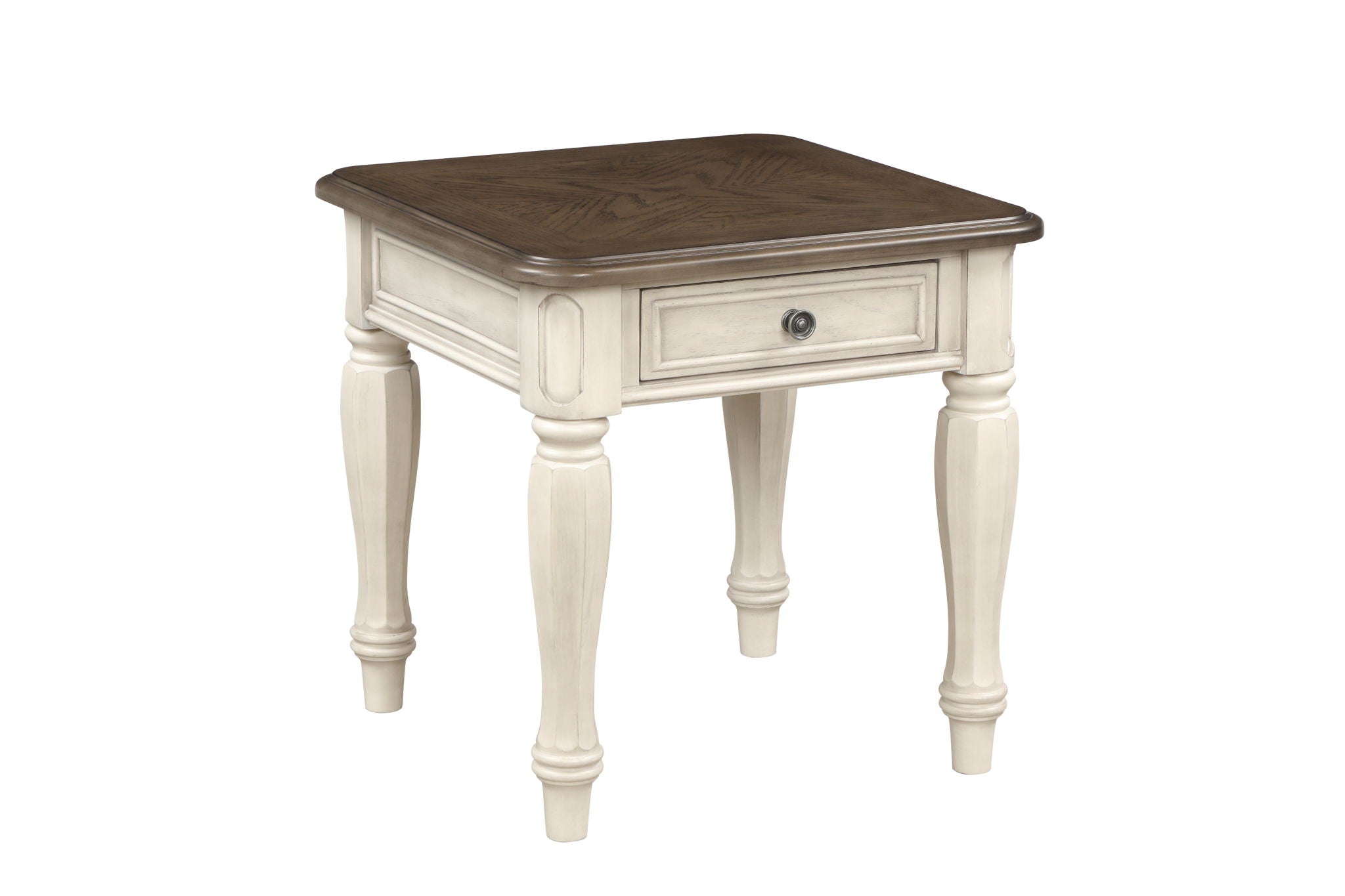 Linden - End Table - White / Ebony