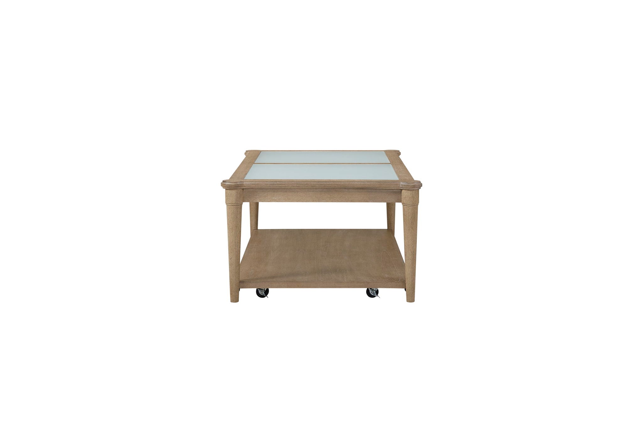 Citrus Heights - Frosted Glass Top Cocktail Table With Casters - Sand