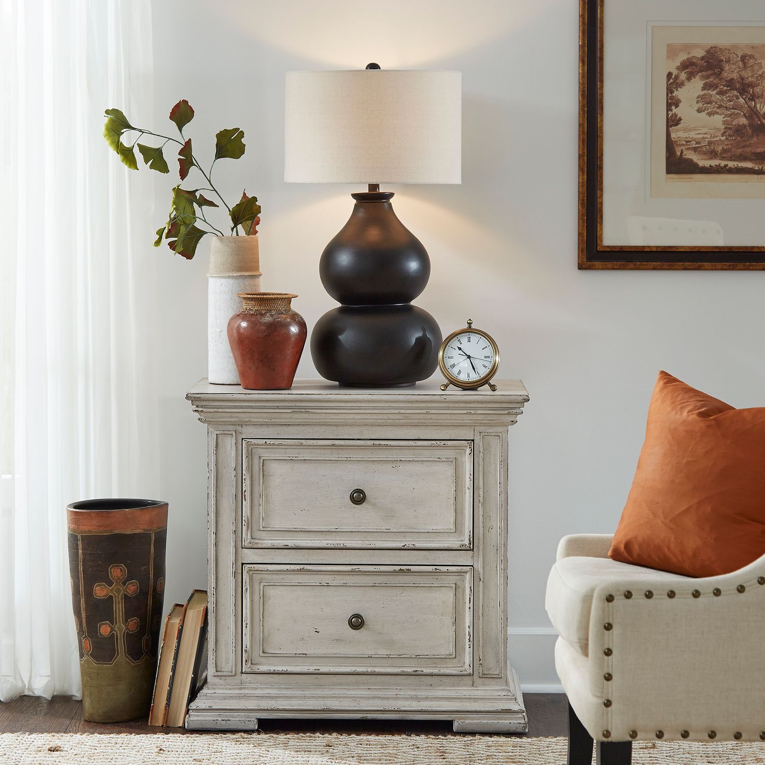 Big Valley 361W-BR Bedroom Collection By Liberty Furniture White Stone Distressed Finish