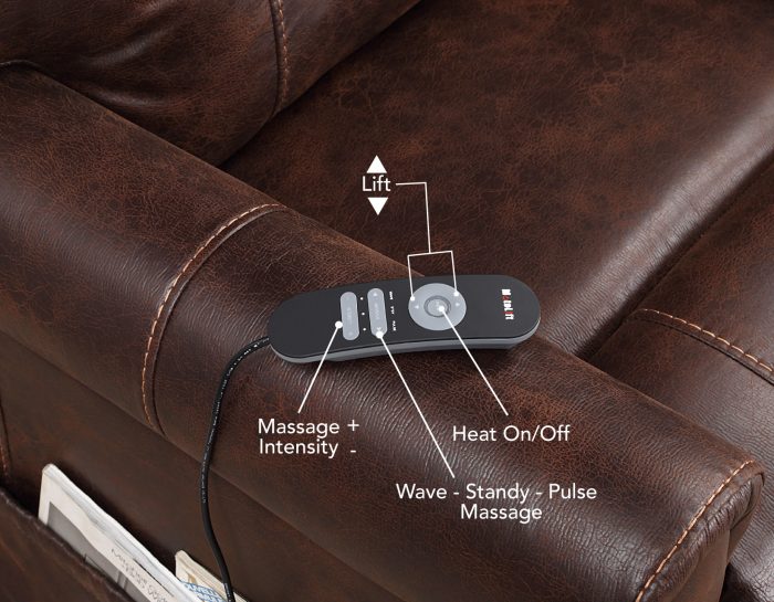 Ottawa Power Lift Chair with Heat and Massage, Walnut by Steve Silver