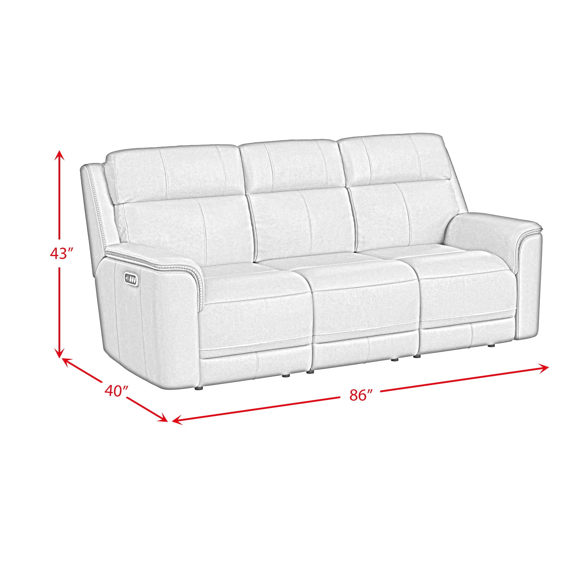 Mustang - P3 Sofa With DDT, Wireless Chargerin