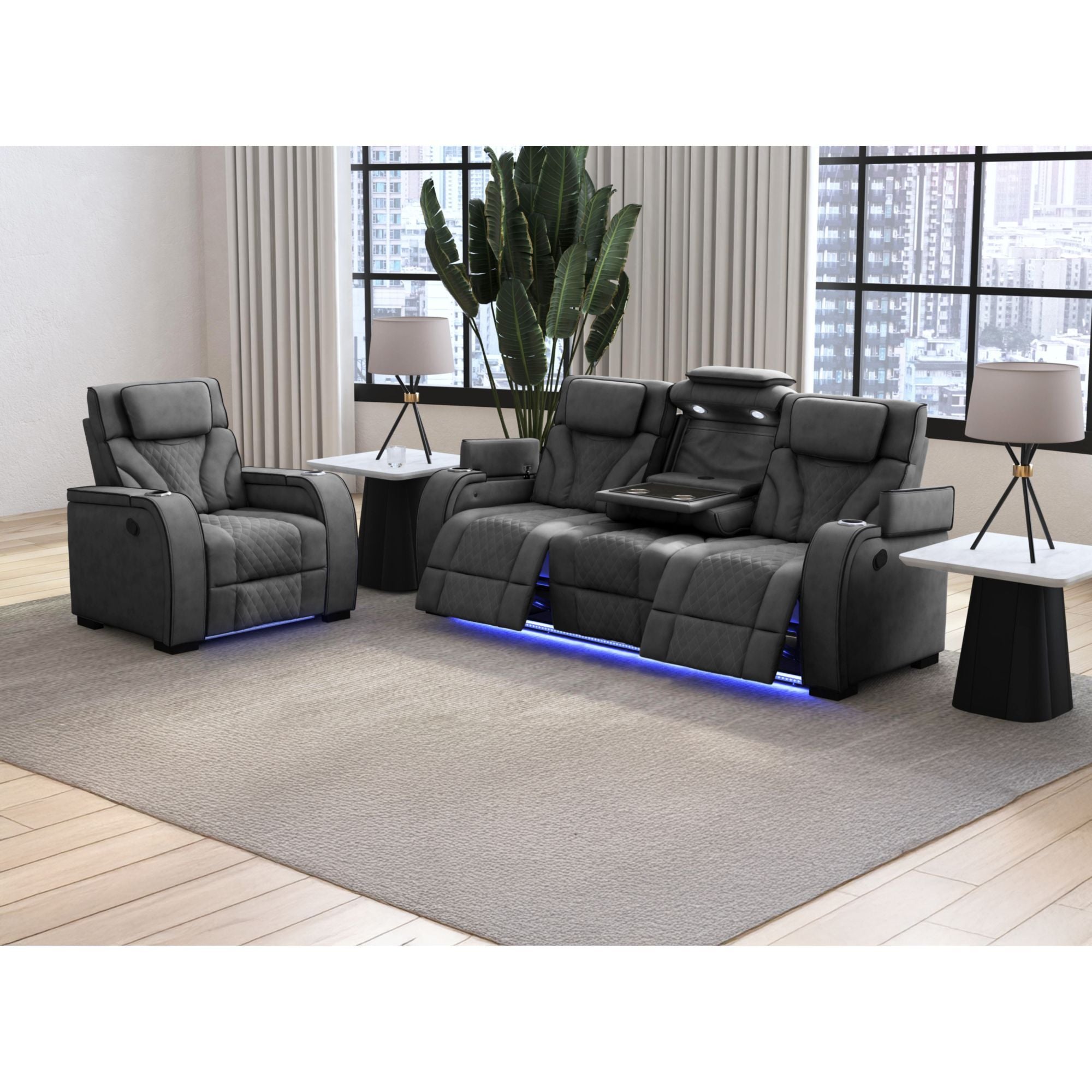 Blitz - Motion Sofa With DDT, Reading Light, Wireless Charger And LED