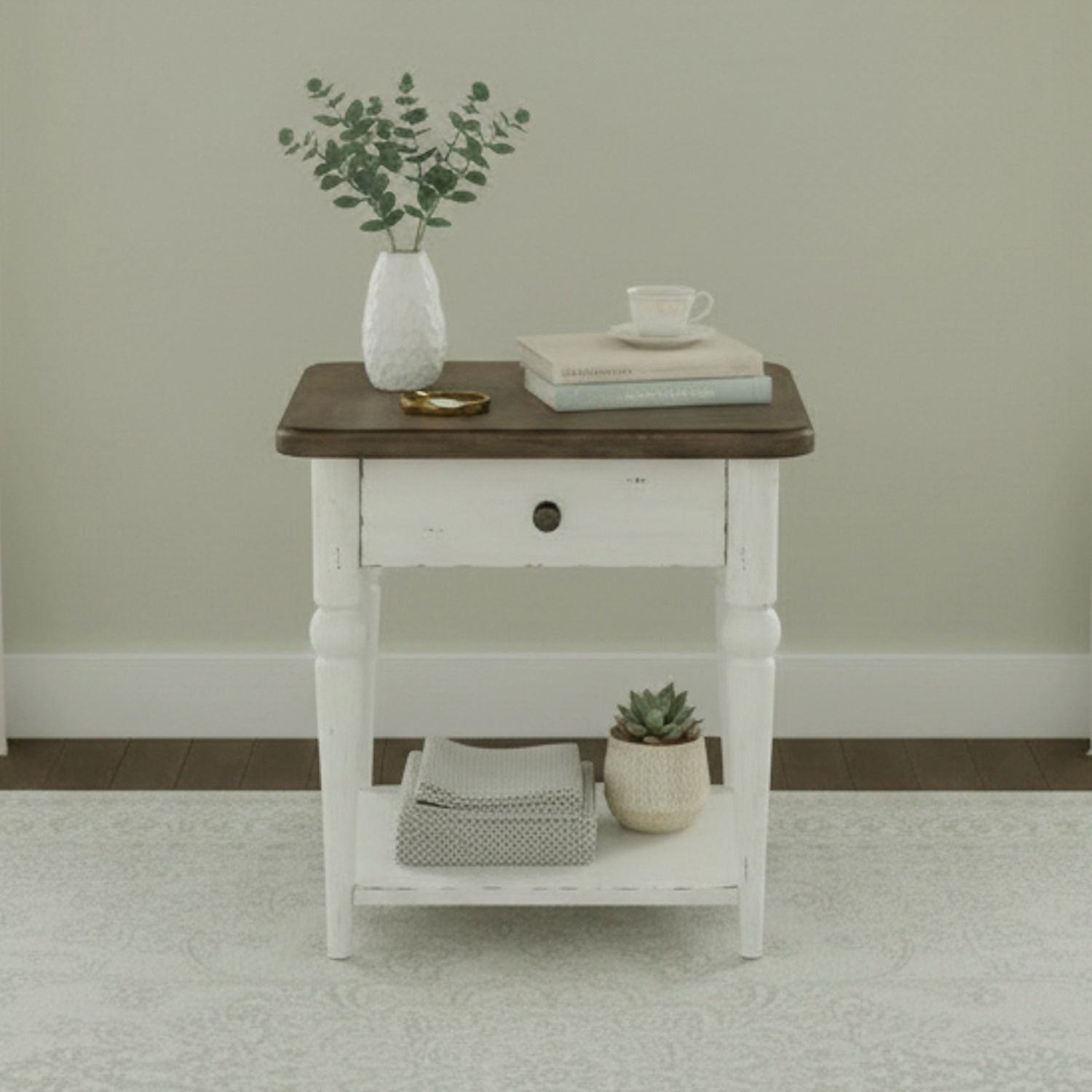 Turnberry Park - Rectangular End Table - White