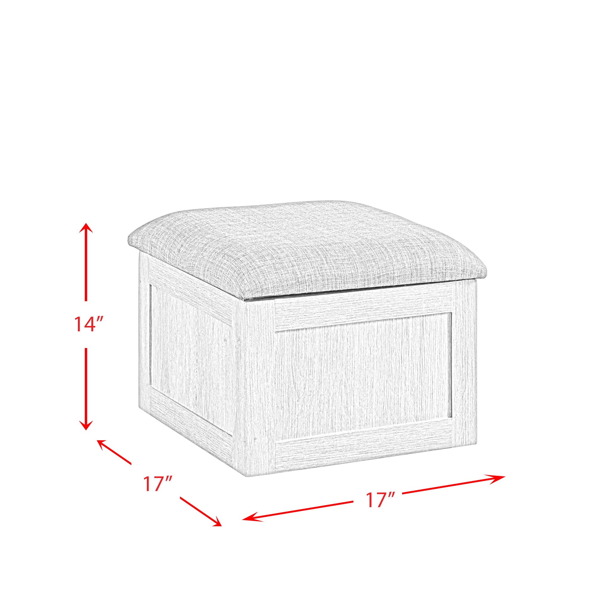 Uster - Coffee Table With Four Storage Stools - Gray