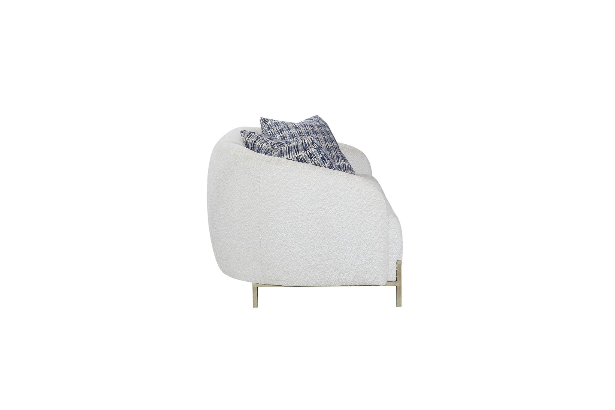 Elure - Dreamy Rounded Sofa - Pearl Silver