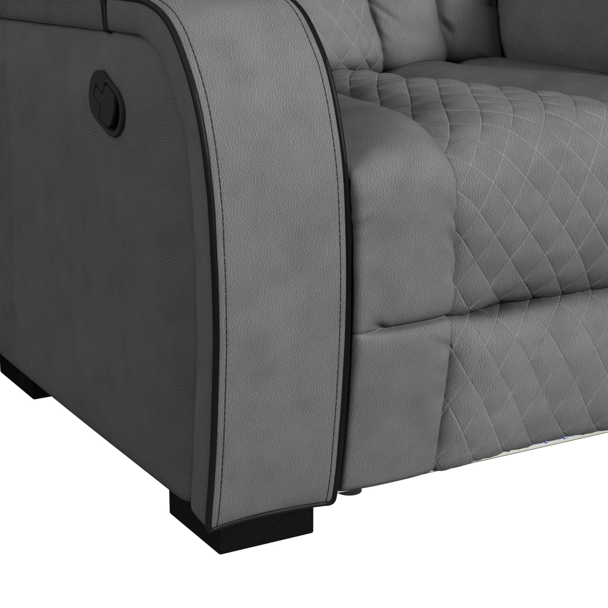 Blitz - Motion Loveseat With Console, And LED
