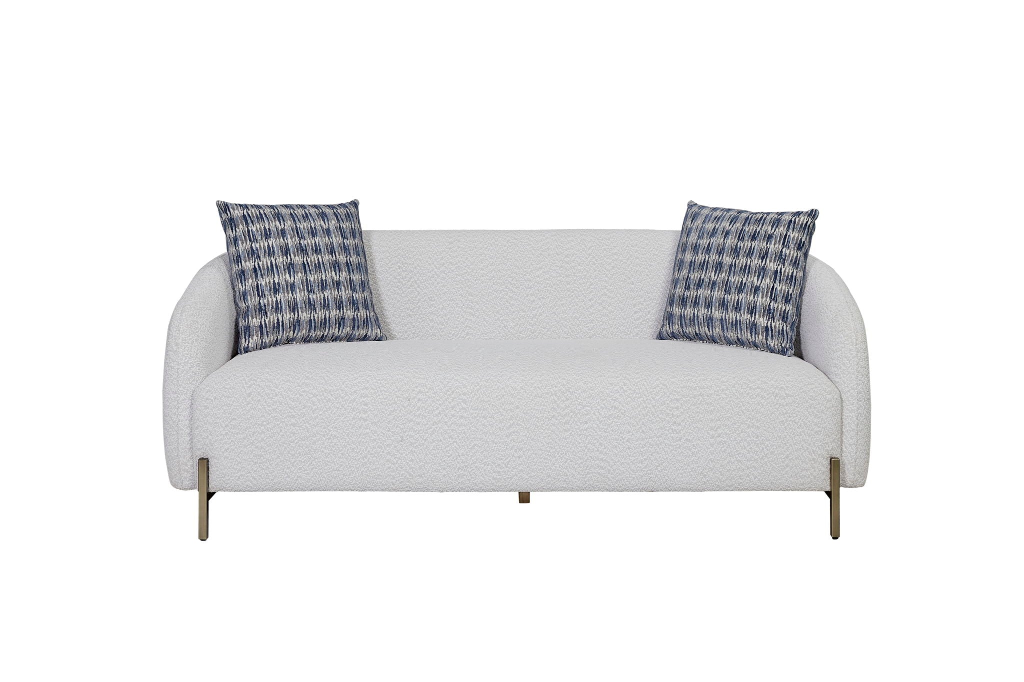 Elure - Dreamy Rounded Sofa - Pearl Silver