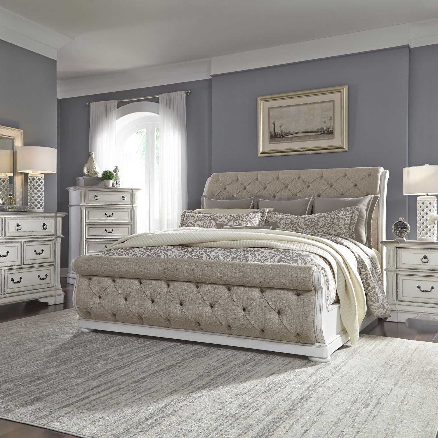 Abbey Park 520-BR Upholstered Sleigh Bedroom Collection from Liberty Furniture